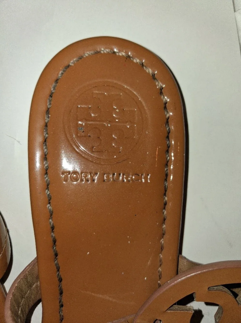 Tory Burch Tan Leather Miller Thong Sandals - Picture 3 of 4